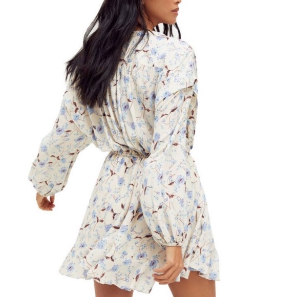 CYBER SALE🕊️Free People Flower Fields Button Down Long Sleeve Babydoll Dress - Picture 4 of 4